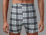 Хлопковые мужские трусы-боксеры в клетку (Размер: XXXL) (Цвет: серый)
