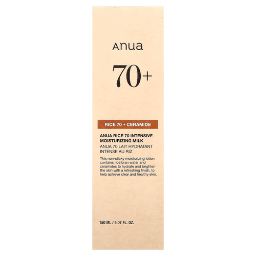 Anua, Rice 70, интенсивное увлажняющее молочко, 150 мл (5,07 жидк. унции)