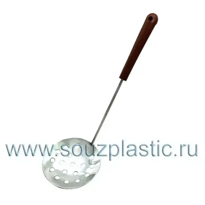 Шумовка с пластмассовой ручкой (нержавейка)