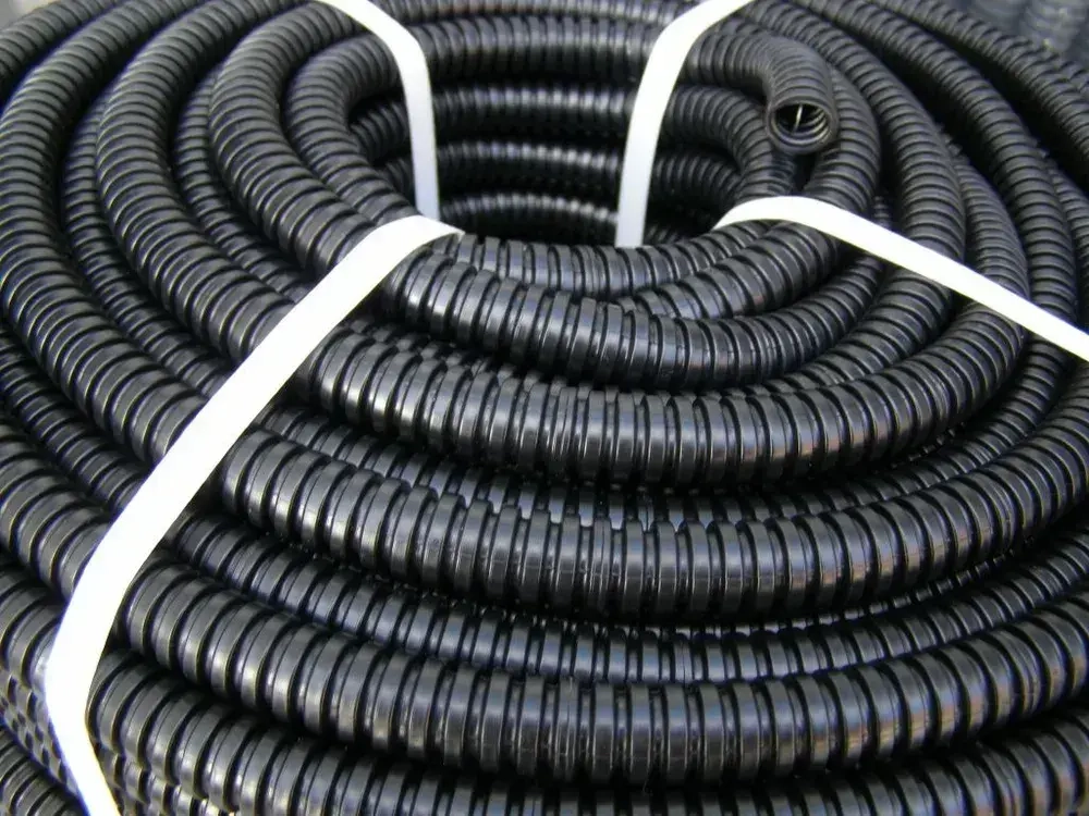 Металлорукав для кабеля в оболочке ПВХ изоляции МРПИ НГ 20 (50 м/уп.) черный с протяжкой