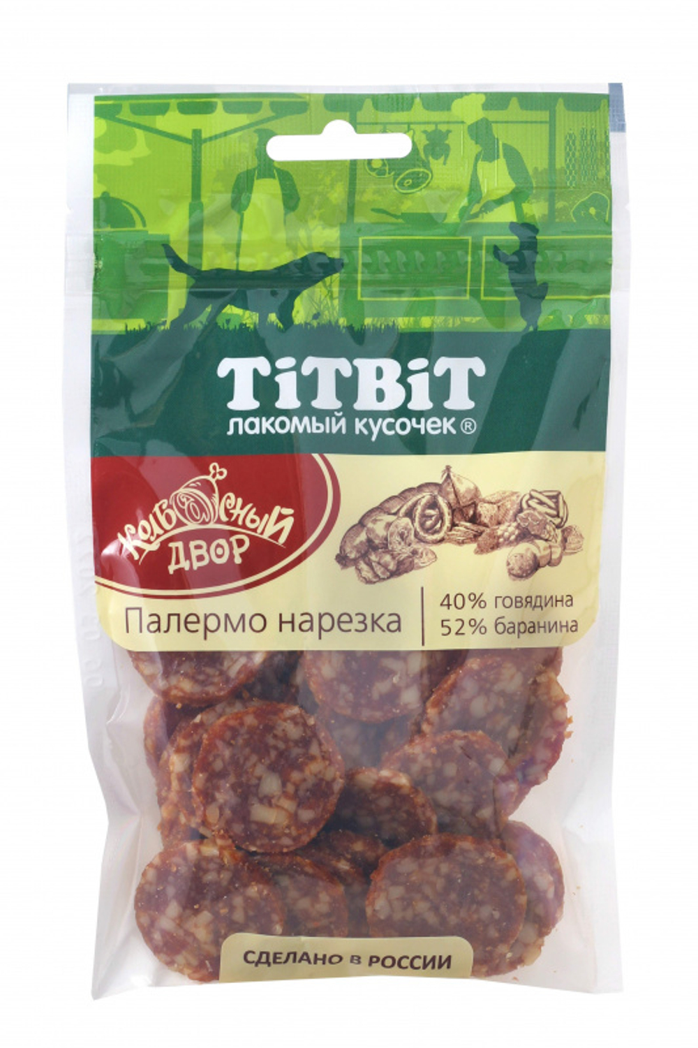 TitBit лакомство для собак Нарезка Палермо колбасный двор 80 гр.
