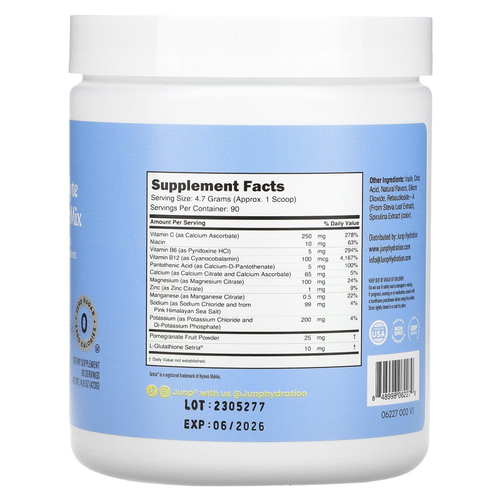 JUNP Hydration, Порошковая смесь электролитов, ягодный лимонад, 423 г (14,9 унции)