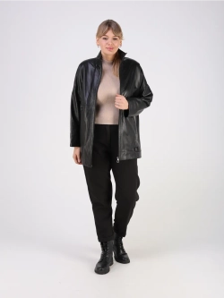 Кожаная куртка демисезонная натуральная оверсайз