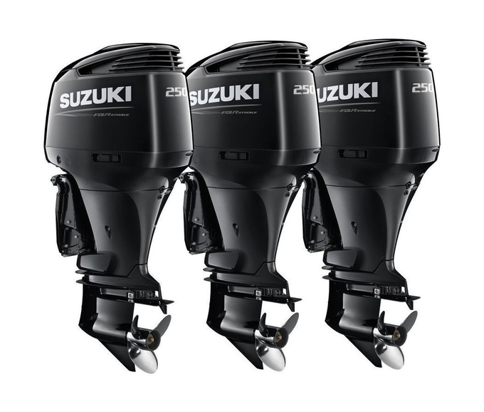 Тройка из 2 моторов Suzuki DF250APX+ 1 мотор DF250APXX, черные