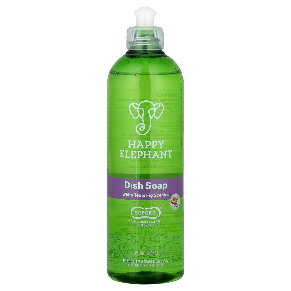 Happy Elephant, средство для мытья посуды, белый чай и инжир, 0,47 л (16 жидк. унций)