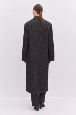 Пальто удлиненное женское черно-белое
