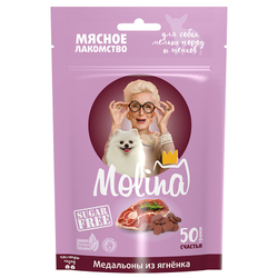 Molina Лакомство для собак мелких пород и щенков Медальоны из ягненка, 50г