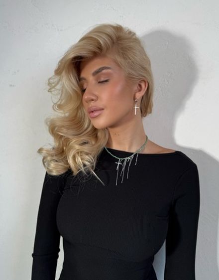 Набор для создания колье из фианитов с цепочками (цвет бусин на выбор)