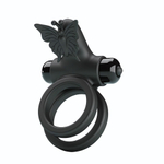 Черное эрекционное виброкольцо Passionate Ring IX (Цвет: черный)