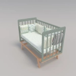 Кровать Indigo FLORA (прод. маятник) шалфей-бук