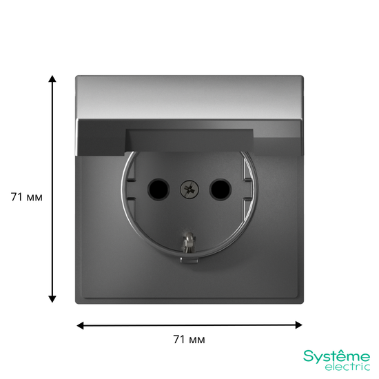 Розетка ArtGallery 16А IP20 с заземл. со шторками с крышкой быстрозажим. клем. механизм сталь SE GAL000946S