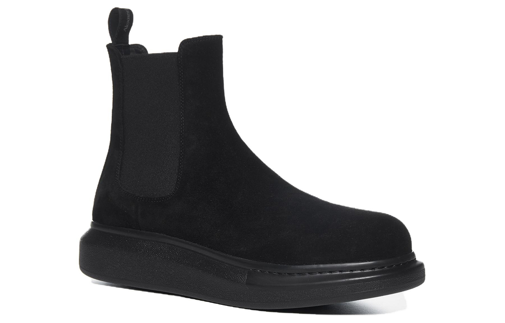 Alexander McQueen Suede Tread Slick Chelsea Boots Black