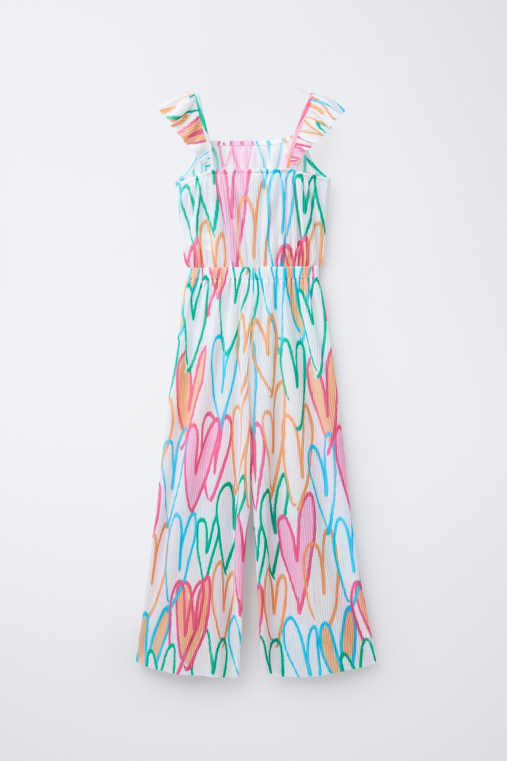 ZARA КОМБИНЕЗОН СО СКЛАДКАМИ И ПРИНТОМ, ОРАНЖЕВЫЙ