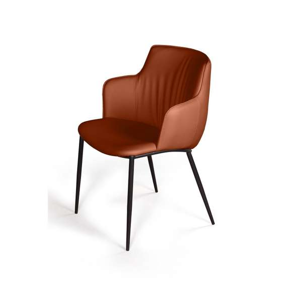 Стул с подлокотниками Sofia, терракотовая экокожа Soft-Touch