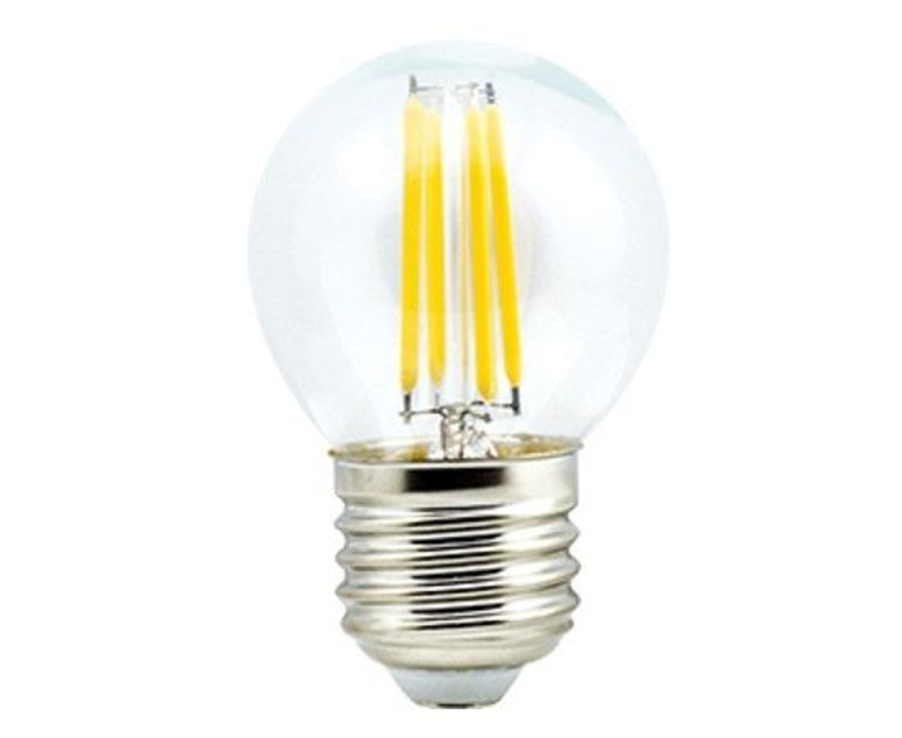 Лапочка Ecola шар G45 E14 6W 4000K 4K прозр. 78x45 филамент (нитевидная), 360 Premium N4PV60ELC, 1 шт.