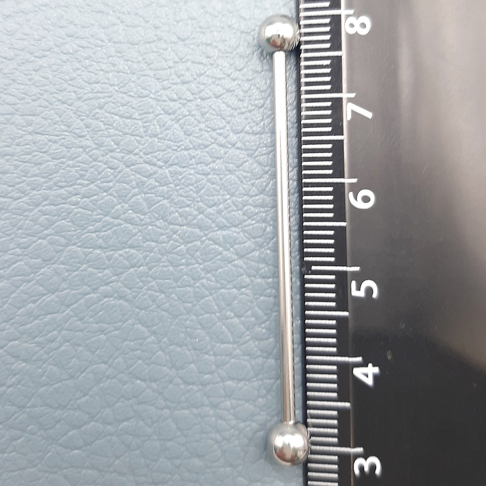 Набор штанг индастриал 6 шт ( 32мм, 34 мм, 36мм, 38 мм, 40 мм, 42 мм) с шариками  5 мм, толщиной 1,6 мм. Медицинская сталь