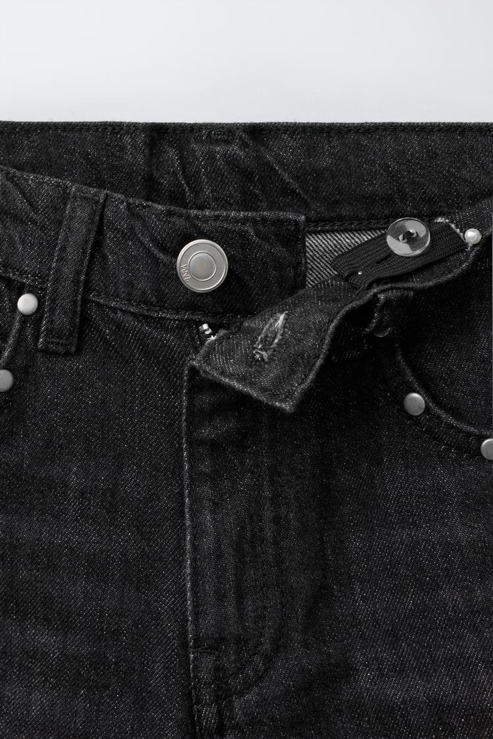 ZARA ДЖИНСЫ WIDE LEG С НАШИВКАМИ-ЗВЕЗДАМИ, ЧЕРНЫЙ