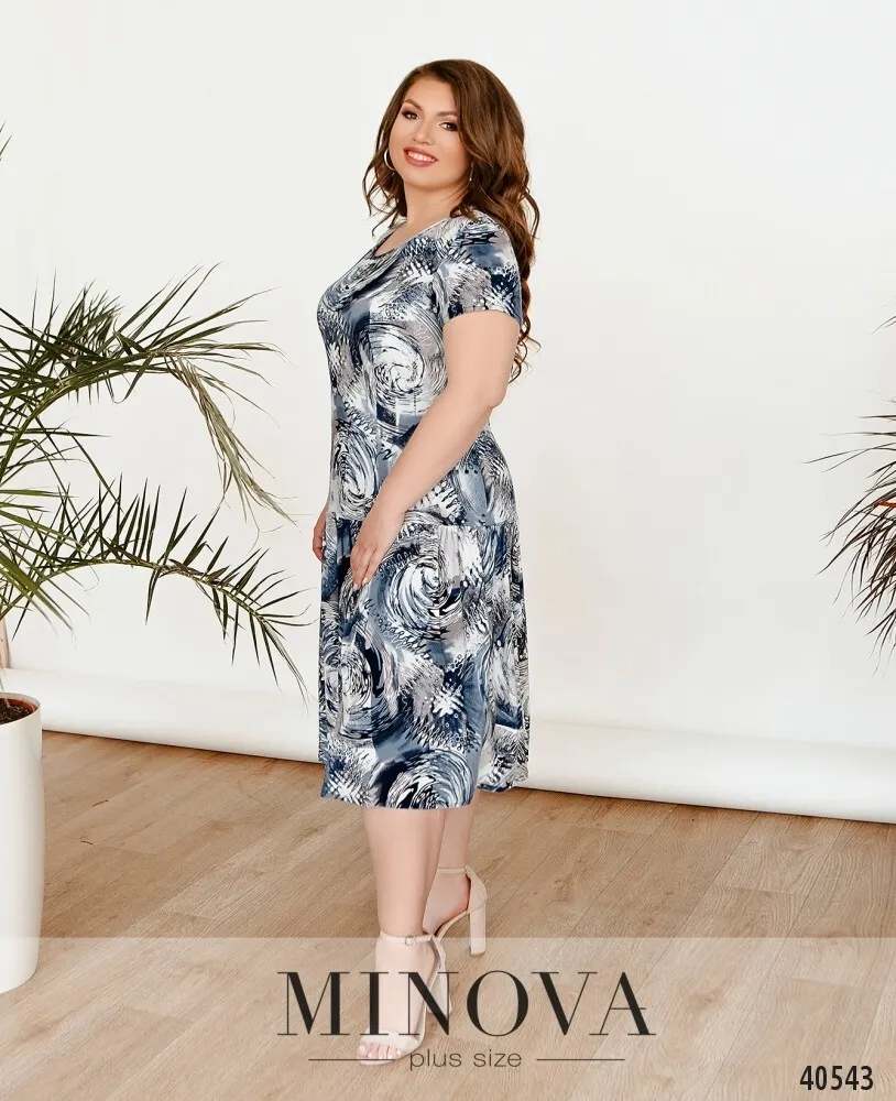 Платье 436-голубой Minova