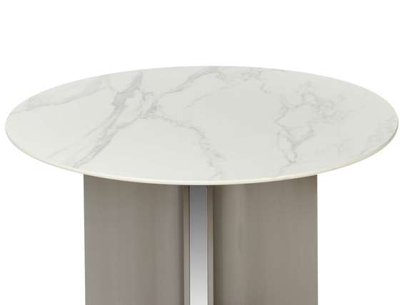 Обеденный стол Helixia Ø120 см, белая керамика