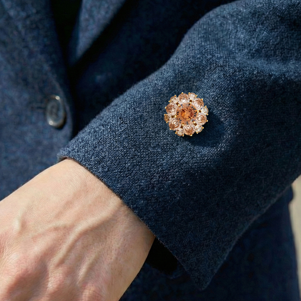 Брошь Fiore Luna Кристалл Zircon + магнит XR12099A3 BR/G