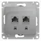Розетка компьютерная 2-м Glossa RJ45 кат.5E механизм алюм. SE GSL000385KK