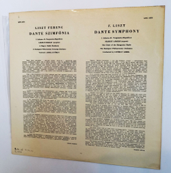 Винтажная виниловая пластинка LP F. Liszt Лист, Margit Laszlo, The Choir Of The Hungarian Radio, The Budapest Philharmonic Orchestra, Gyorgy Lehel Dante Symphony (Венгрия 1964)