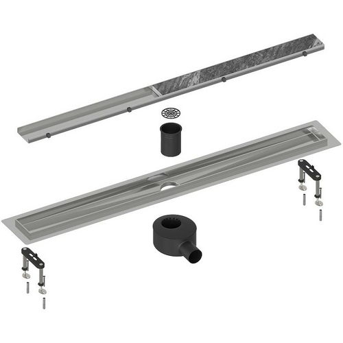 Душевой лоток Timo Drain System 60 DS230206/01 с решеткой Сатин / под плитку