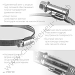 ЗУБР Х-9Н 60-80мм, накатная лента 9 мм, червячный хомут, цинк, 50 шт (37807-80)