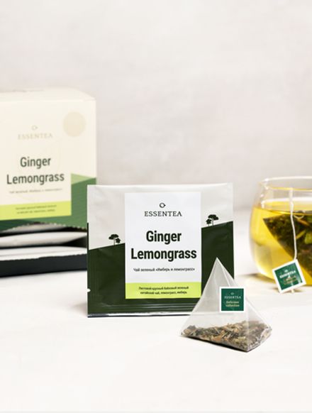 Чай зеленый "Имбирь и Лемонграсс" в пирамидках 50 г. (2,5 г х 20 шт)