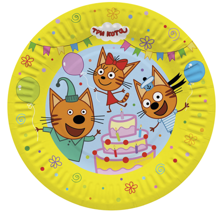 Тарелки "Три кота: Яркий праздник" 18 см 6 шт