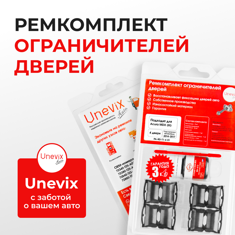 Ремкомплект ограничителей дверей Acura MDX (III) YD3 (4 двери, тип 1) 2014-2017