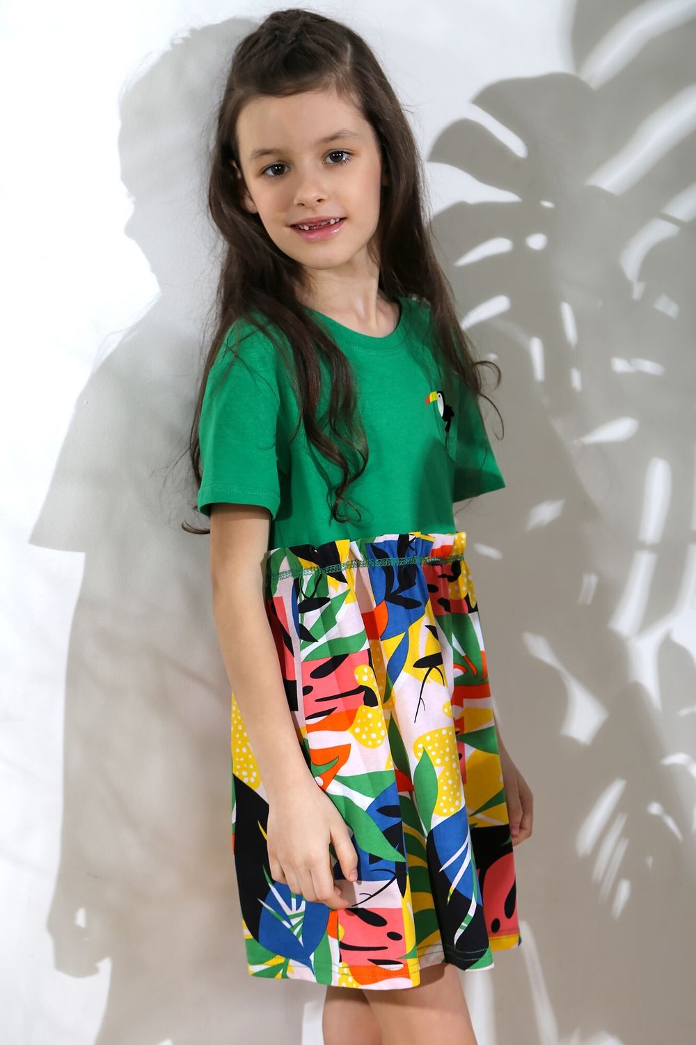 Платье для девочки Ботаника-1 Виотекс ЗЕЛЁНЫЙ