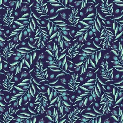 Оливковые веточки на темно-синем