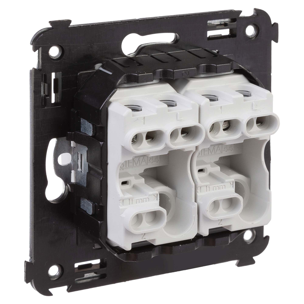 Выключатель двухклавишный в стену, "Avanti", "Белое облако"