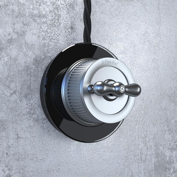 Выключатель Werkel на 4 положения двухклавишный Retro матовый хром WL19-01-05 4690389143427