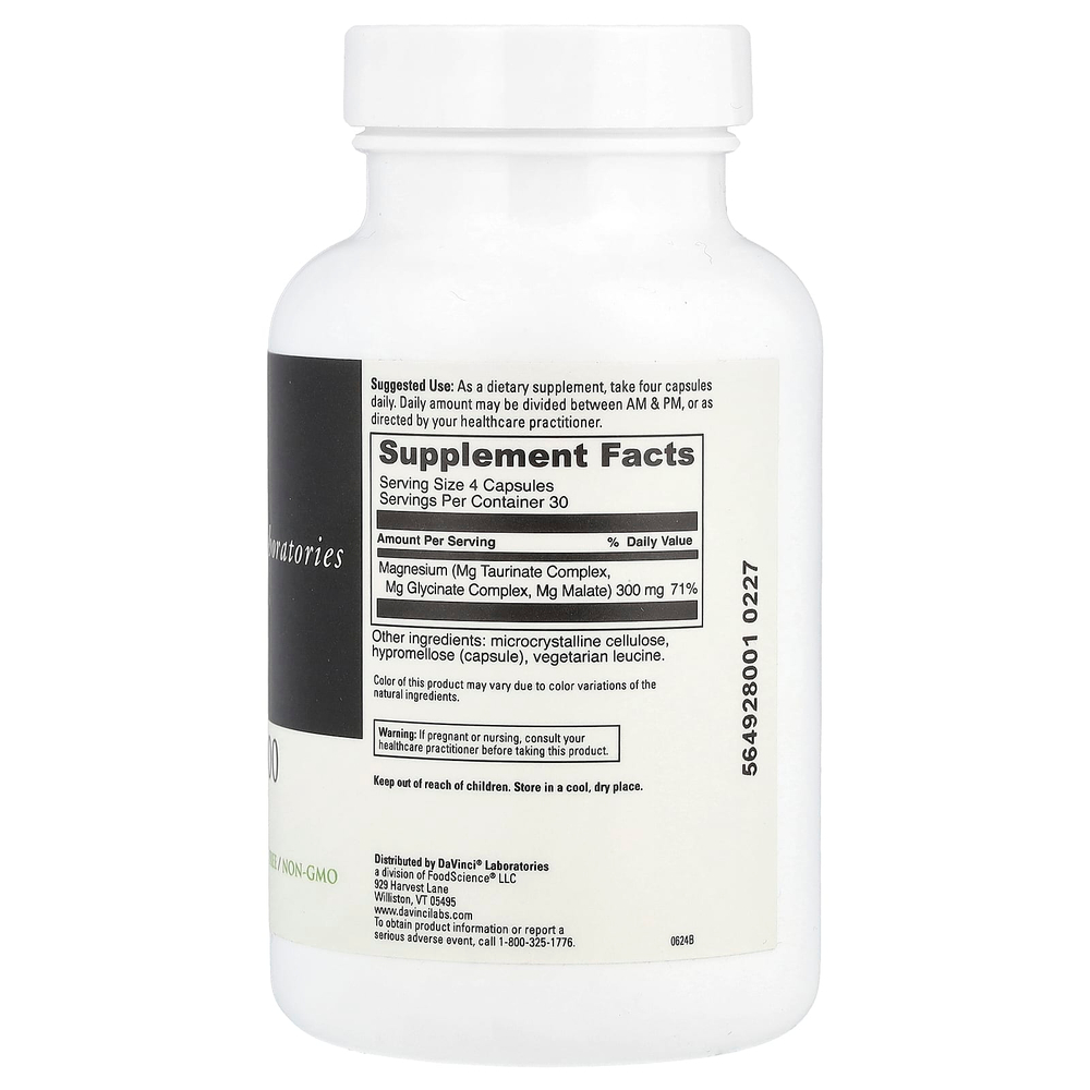 DaVinci Laboratories, Tri-Mag 300, 120 капсул (75 мг в капсуле)