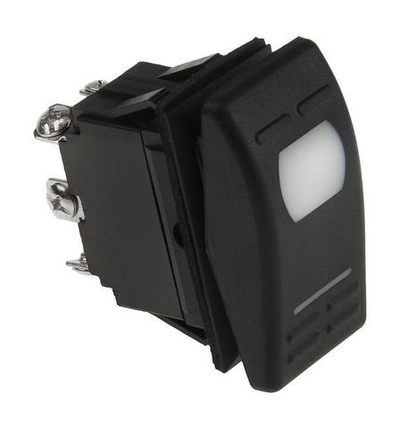 Переключатель трехпозиционный ON-OFF-ON 12В/16А 5Р с подсветкой