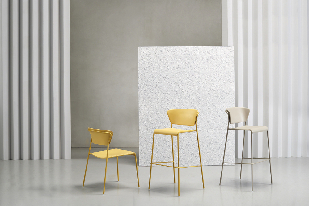 Стул барный пластиковый Scab Design Lisa Technopolymer, горчичный
