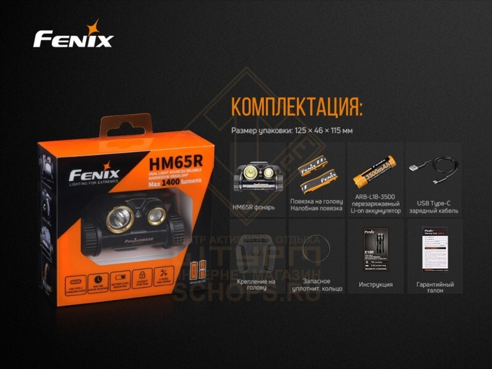 Фонарь налобный Fenix HM65R