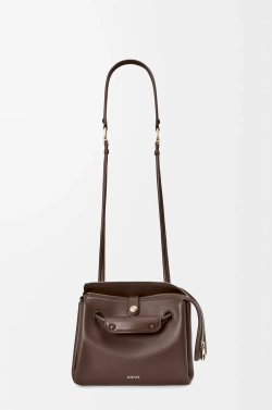 Loewe Маленькая сумка Madrid из мягкой телячьей кожи, темно-каштановый