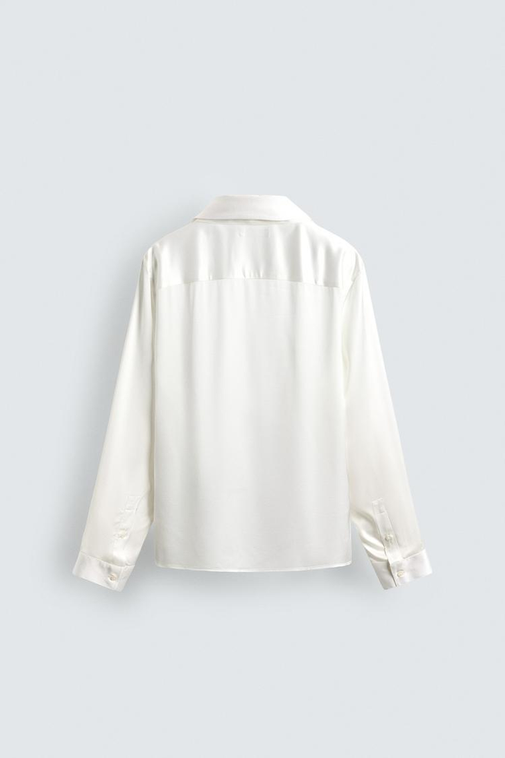 ZARА РУБАШКА ИЗ СТРУЯЩЕЙСЯ ТКАНИ С БАНТОМ, ЖЕЛТОВАТО-БЕЛЫЙ