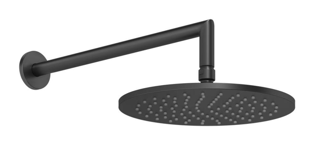 Верхний душ Gessi Anello, Ø250 мм, шарнирный с настенным держателем, цвет Matte Black