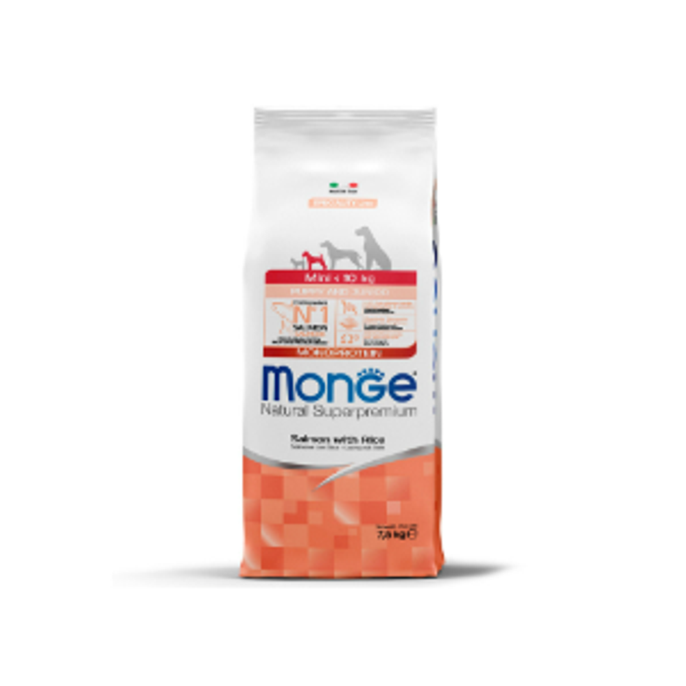Сухой корм для щенков мелких пород из лосося с рисом Monge Dog Speciality Line Monoprotein 7,5кг
