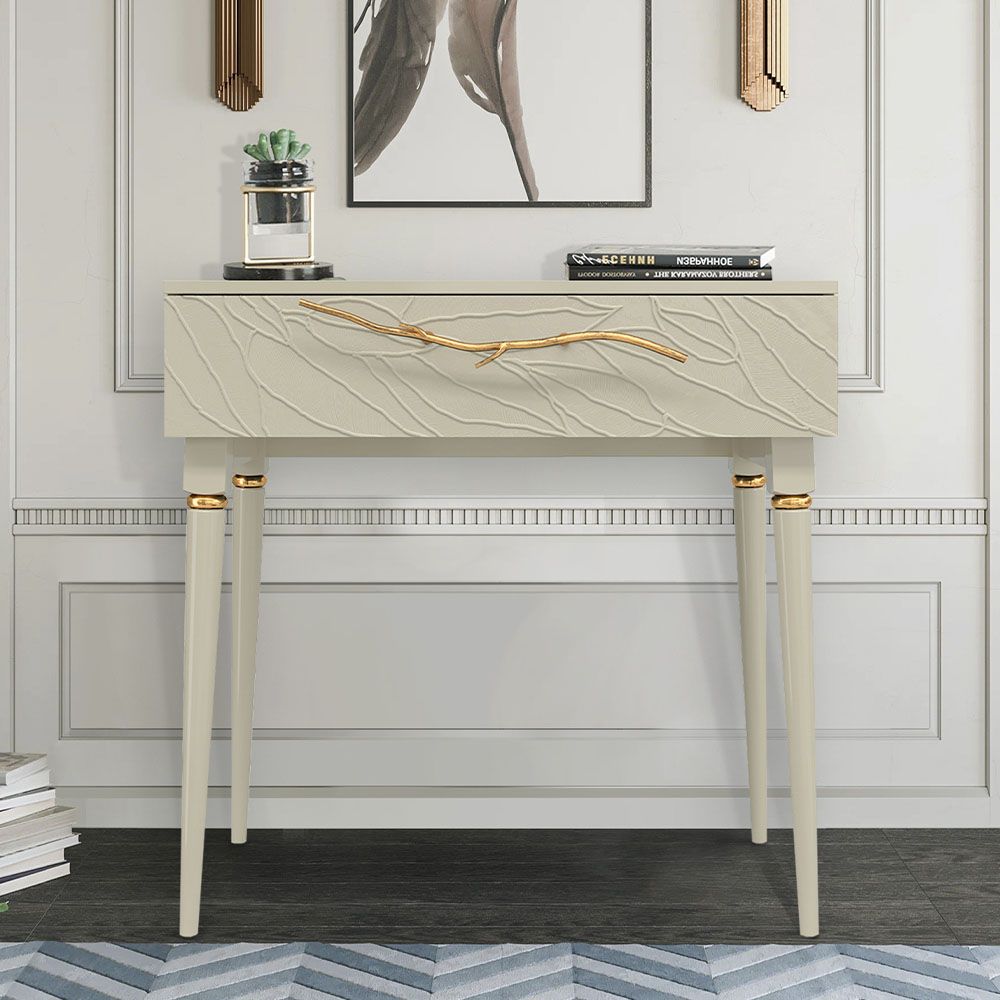 Консоль Арт Колор leaves Классик Голд Серый шелк