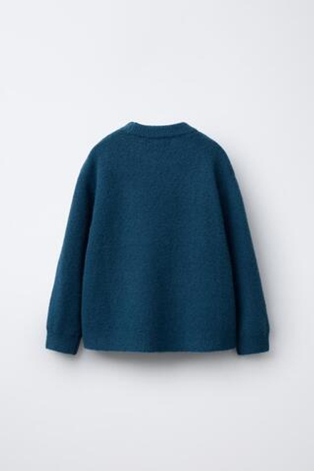 ZARA МЯГКИЙ ТРИКОТАЖНЫЙ ДЖЕМПЕР С ШЕРСТЬЮ, ЯРКО-СИНИЙ