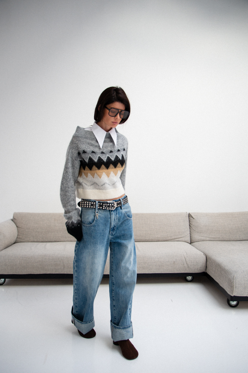 Джемпер с широким воротом KLEO