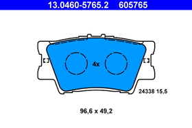 ATE - 13046057652-ATE - Brake Pad Set, disc brake