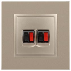 14-3112-04 ЭРА Розетка аудио двойная, IP20, Эра Elegance, шампань