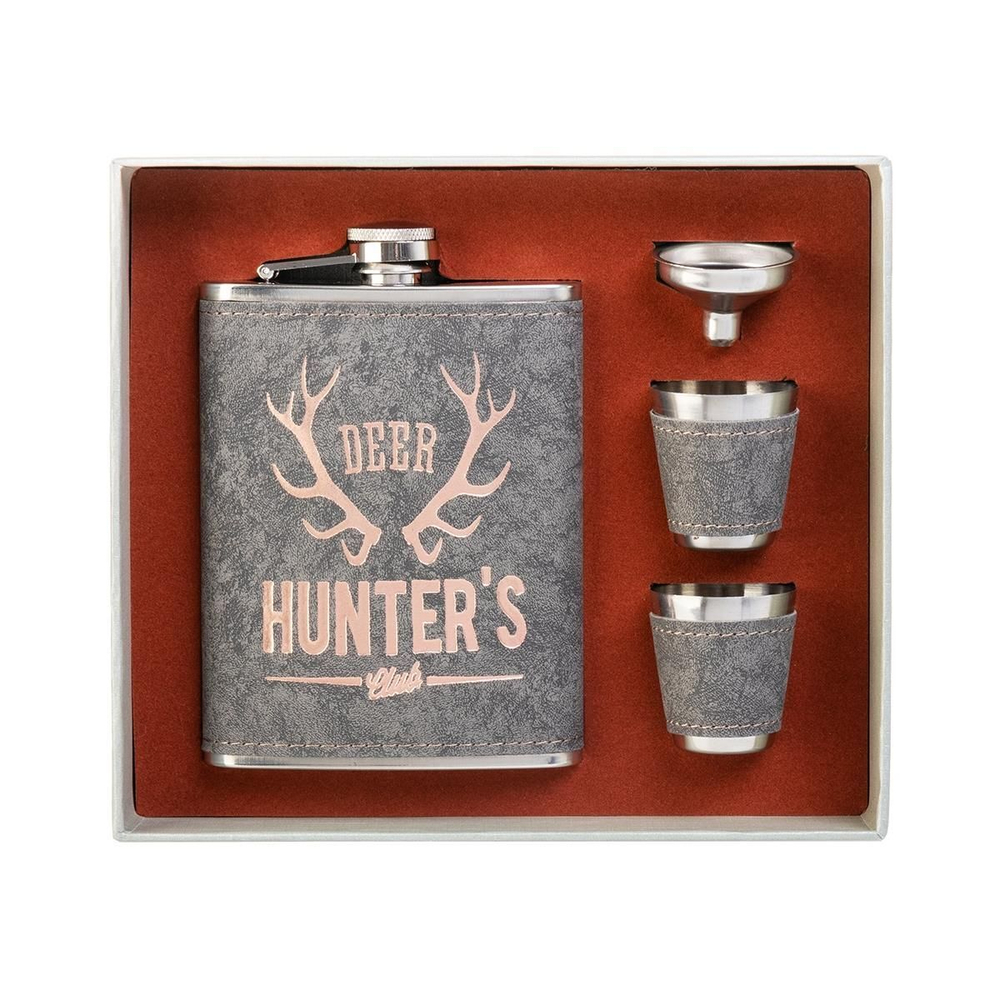 Набор Helios Клуб охотников (фляжка 240 мл + 2 стопки + воронка) (HS-BR-8H)