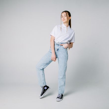 Джинсы mom fit "Голубые" подростковые